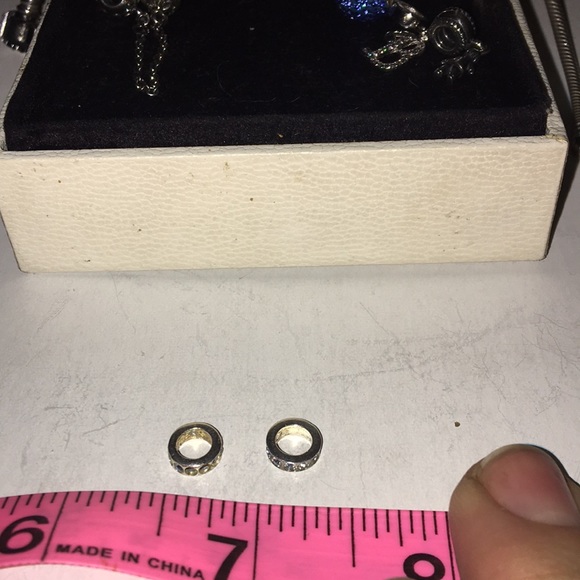 Pandora Spacer Beads- Crystal & Silver - Picture 3 of 5